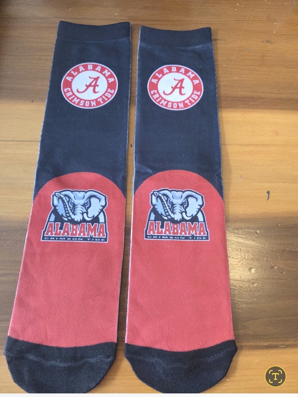 Alabama Crimson Tide Black & Red Team Logo Athletic Socks